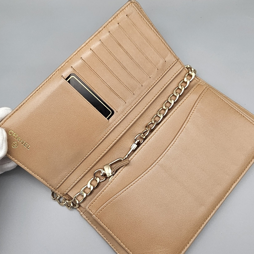 🖤CANEL Tan Quilted Leather Wallet/Clutch🖤 - Picture 7 of 17